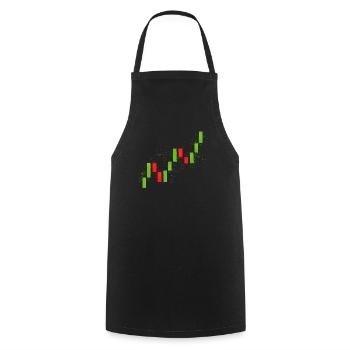 Trading Candlesticks 1 - Cooking Apron - black - Front - AI Model Male 185 dark (185cm)