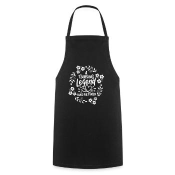 Nursing Legend Has Retired Retirement Retiree Gift - Cooking Apron - black - Front - AI Model Male 185 dark (185cm)