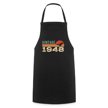 Vintage 1948 Cadeau D'anniversaire 1948 Retro 1948 - Tablier de cuisine - noir - Devant - AI Model Male 185 dark (185cm)