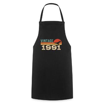 Vintage 1991 Retro 1991 Birthday Gift - Cooking Apron - black - Front - AI Model Male 185 dark (185cm)