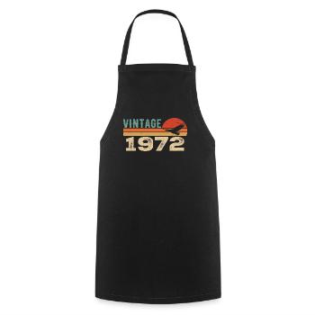 Vintage 1972 Cadeau D'anniversaire 1972 Retro 1972 - Tablier de cuisine - noir - Devant - AI Model Male 185 dark (185cm)
