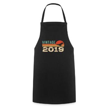 Vintage 2019 Retro 2019 Birthday Gift - Cooking Apron - black - Front - AI Model Male 185 dark (185cm)
