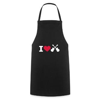 I love Gitarren - Kochschürze - Schwarz - Vorne - AI Model Male 185 dark (185cm)