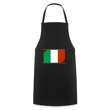 Drapeau de l’Italie Vintage Drapeau italien Look vieilli - Tablier de cuisine - noir - Devant - AI Model Male 185 dark (185cm)