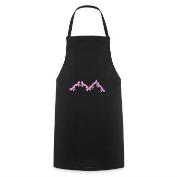 symbole de boucle voler rose angulaire - Tablier de cuisine - noir - Devant - AI Model Male 185 dark (185cm)