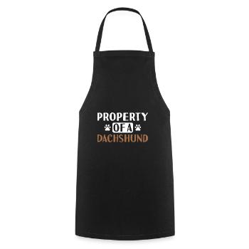 Property Of A Dachshund - Cooking Apron - black - Front - AI Model Male 185 dark (185cm)