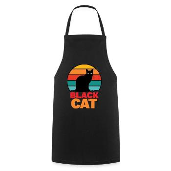 Chat noir -black cat - Tablier de cuisine - noir - Devant - AI Model Male 185 dark (185cm)