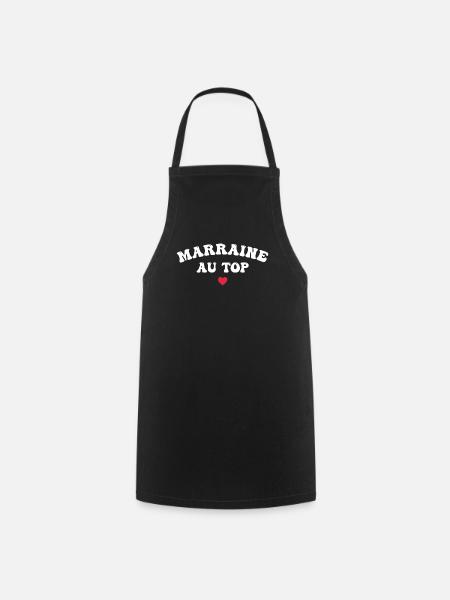Marraine Au Top - Cadeau Marraine - Tablier de cuisine - noir