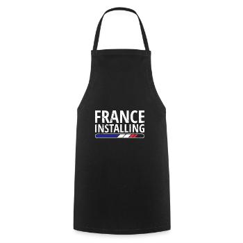 Drapeau France look usé drapeau français - Tablier de cuisine - noir - Devant - AI Model Male 185 dark (185cm)