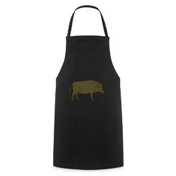 Wild boar - Wild boar - Hunting - Hunter - Cooking Apron - black - Front - AI Model Male 185 dark (185cm)