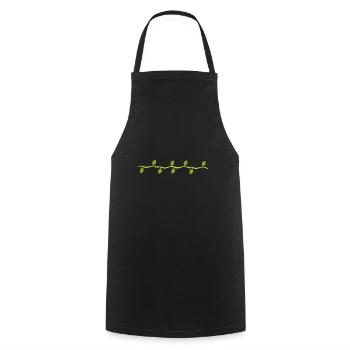 Leaves Line Nature Leaf Branches Green - Cooking Apron - black - Front - AI Model Male 185 dark (185cm)