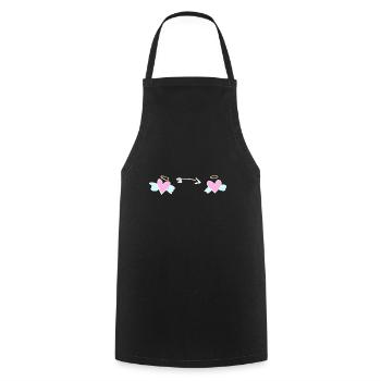 cœur cœur amour ange flèche symbole - Tablier de cuisine - noir - Devant - AI Model Male 185 dark (185cm)
