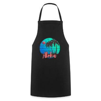 Aloha - Cooking Apron - black - Front - AI Model Male 185 dark (185cm)