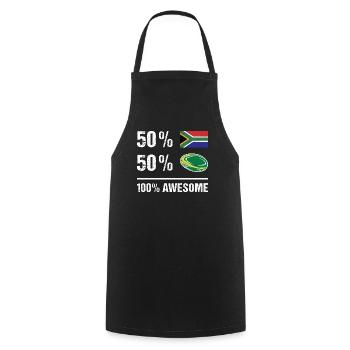 50% Afrique du Sud 100% Super Afrique du Sud Rugby - Tablier de cuisine - noir - Devant - AI Model Male 185 dark (185cm)