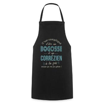 Corrézien cadeau corréze correze Correzien - Tablier de cuisine - noir - Devant - AI Model Male 185 dark (185cm)