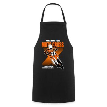 Moto Cross - Motocross - Supercross - Cooking Apron - black - Front - AI Model Male 185 dark (185cm)