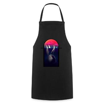 RABBIT AND SAILING BOATS - Cooking Apron - black - Front - AI Model Male 185 dark (185cm)