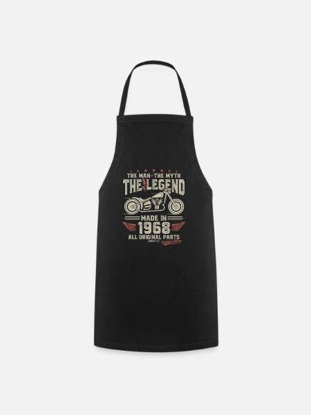 1968 Vintage homme mythe légende moto - Tablier de cuisine - noir