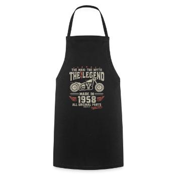 1958 Vintage homme mythe légende moto - Tablier de cuisine - noir - Devant - AI Model Male 185 dark (185cm)