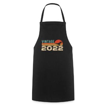 Vintage 2022 Retro 2022 Geburtstagsgeschenk - Kochschürze - Schwarz - Vorne - AI Model Male 185 dark (185cm)