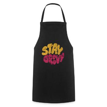 Stay Groovy - Cooking Apron - black - Front - AI Model Male 185 dark (185cm)