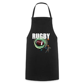 rugby - Tablier de cuisine - noir - Devant - AI Model Male 185 dark (185cm)