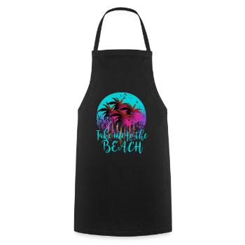 L’été, Emmène-moi à la plage - Tablier de cuisine - noir - Devant - AI Model Male 185 dark (185cm)