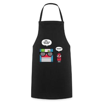 USB-Diskette Ich bin dein Vater T-Shirt, Geek - Kochschürze - Schwarz - Vorne - AI Model Male 185 dark (185cm)