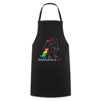 Mamasaurus Rex | Mutter | Neue Mama Regenbogen queer - Kochschürze - Schwarz - Vorne - AI Model Male 185 dark (185cm)