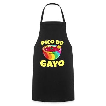 Gay Pride Gift Pico De Gayo Pico De Gallo Rainbow - Cooking Apron - black - Front - AI Model Male 185 dark (185cm)
