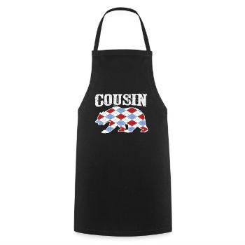 Cousin Tshirt Design - Cooking Apron - black - Front - AI Model Male 185 dark (185cm)