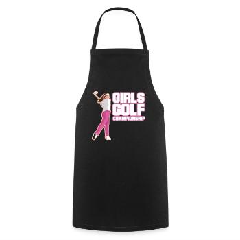 Girls Golf Championship Tshirt Design - Cooking Apron - black - Front - AI Model Male 185 dark (185cm)