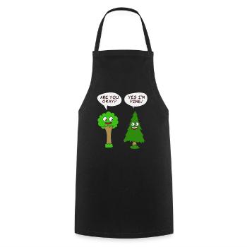 Belle conception de T-shirt d'arbre de nature êtes-vous d'accord? - Tablier de cuisine - noir - Devant - AI Model Male 185 dark (185cm)