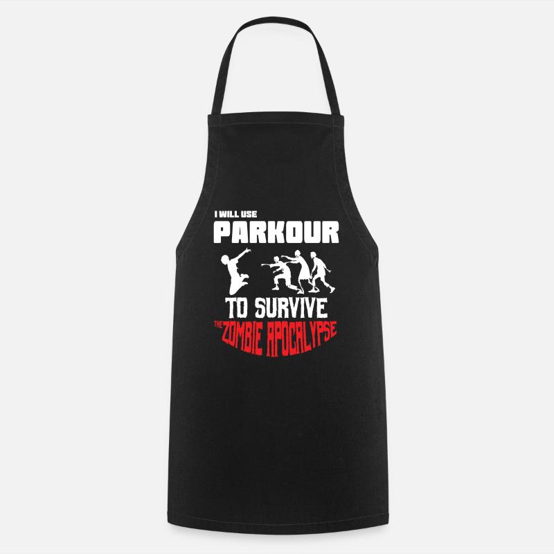 Impressionnant et cool Parkour Tshirt Design Parkour à - Tablier de cuisine - noir