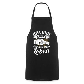 Grandpa and grandchildren - friends for life - Cooking Apron - black - Front - AI Model Male 185 dark (185cm)