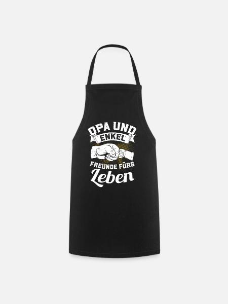 Opa und Enkel - Freunde fürs Leben - Kochschürze - Schwarz