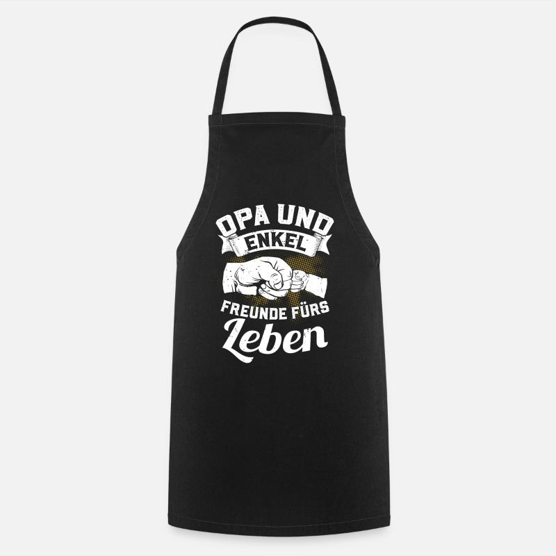 Opa und Enkel - Freunde fürs Leben - Kochschürze - Schwarz