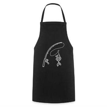 Fishing angler fish hobby fishing sport fishing - Cooking Apron - black - Front - AI Model Male 185 dark (185cm)