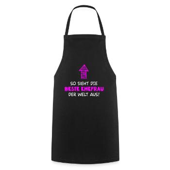 #1 Meilleure épouse au monde - Tablier de cuisine - noir - Devant - AI Model Male 185 dark (185cm)