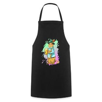 Marmot Bayern Lederhose Gift - Cooking Apron - black - Front - AI Model Male 185 dark (185cm)