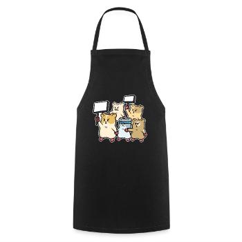 Hamster Protest Uprising Demonstration Demo - Cooking Apron - black - Front - AI Model Male 185 dark (185cm)