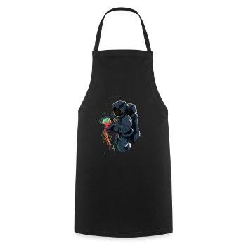 Astronaut mit Qualle - Kochschürze - Schwarz - Vorne - AI Model Male 185 dark (185cm)