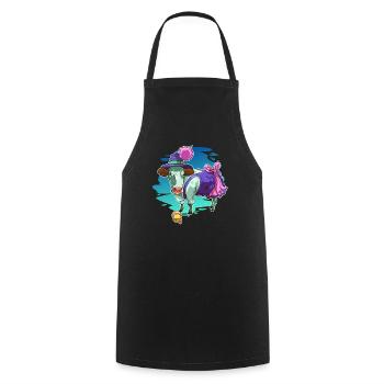 Cow dirndl Bavarian costume gift - Cooking Apron - black - Front - AI Model Male 185 dark (185cm)