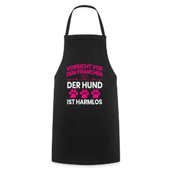 Vorsicht vor dem Frauchen - Kochschürze - Schwarz - Vorne - AI Model Male 185 dark (185cm)