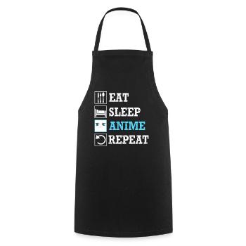 Mangez Sommeil Anime Répétez - Tablier de cuisine - noir - Devant - AI Model Male 185 dark (185cm)
