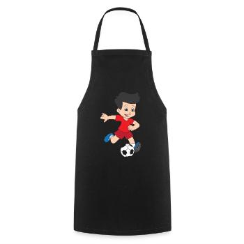 Football, football, soccer player - Cooking Apron - black - Front - AI Model Male 185 dark (185cm)