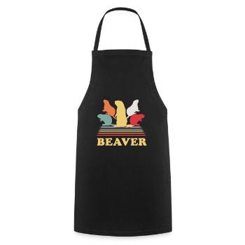 Castor Retro - Tablier de cuisine - noir - Devant - AI Model Male 185 dark (185cm)