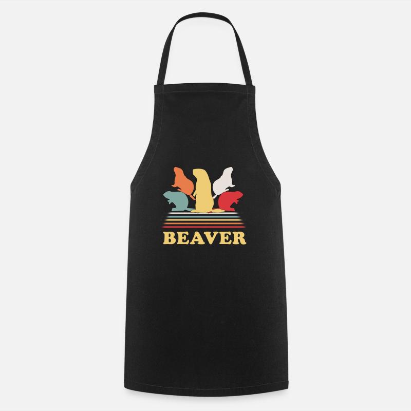 Castor Retro - Tablier de cuisine - noir