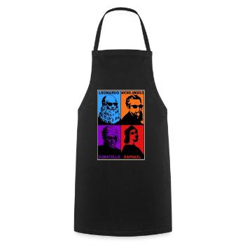 Leonardo Michelangelo Donatello Raphael - Cooking Apron - black - Front - AI Model Male 185 dark (185cm)