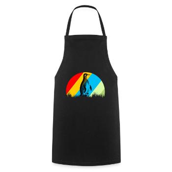 Pinguin Retro Tier Vogel Geschenk - Kochschürze - Schwarz - Vorne - AI Model Male 185 dark (185cm)